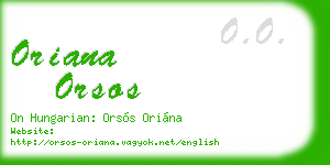 oriana orsos business card